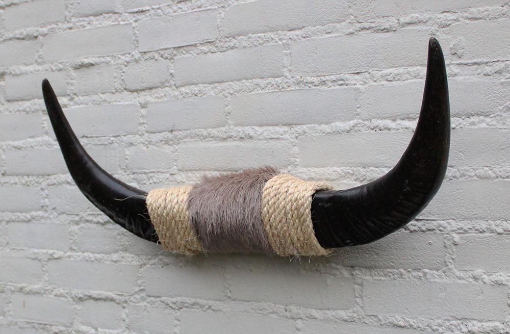 Texas style BULLBAR- 63 cm - afgewerkt met vel en sisaltouw