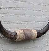 Texas style BULLBAR- 67 cm - afgewerkt met vel en sisaltouw