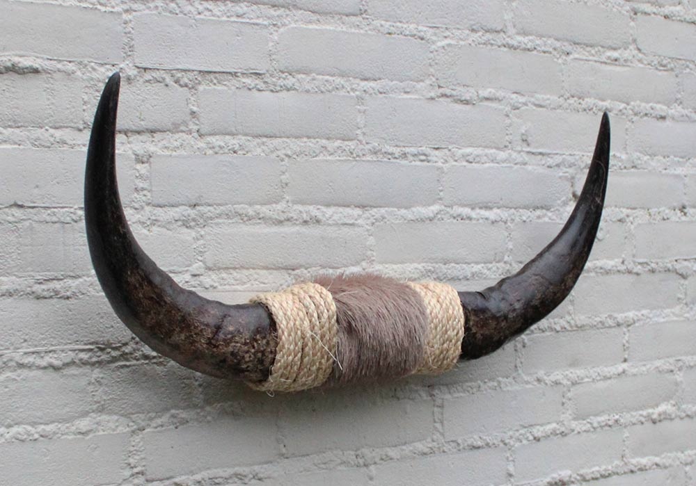 Texas style BULLBAR- 67 cm - afgewerkt met vel en sisaltouw