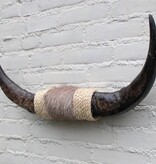 Texas style BULLBAR- 67 cm - afgewerkt met vel en sisaltouw