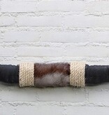 Texas style BULLBAR- 82 cm - waterbuffel hoorns afgewerkt met vel en sisaltouw