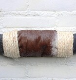 Texas style BULLBAR- 92 cm - waterbuffel hoorns afgewerkt met vel en sisaltouw