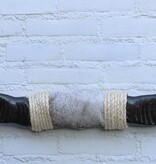 Texas style BULLBAR- 81 cm - waterbuffel hoorns afgewerkt met vel en sisaltouw