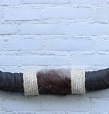 Texas style BULLBAR- 80 cm - waterbuffel hoorns afgewerkt met vel en sisaltouw