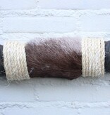 Texas style BULLBAR- 80 cm - waterbuffel hoorns afgewerkt met vel en sisaltouw