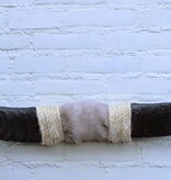 Texas style BULLBAR- 90 cm - waterbuffel hoorns afgewerkt met vel en sisaltouw