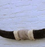 Texas style BULLBAR- 90 cm - waterbuffel hoorns afgewerkt met vel en sisaltouw
