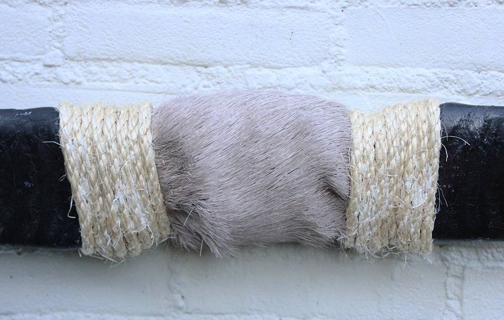 Texas style BULLBAR- 90 cm - waterbuffel hoorns afgewerkt met vel en sisaltouw