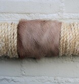 Texas style BULLBAR- 87 cm - waterbuffel hoorns afgewerkt met vel en sisaltouw