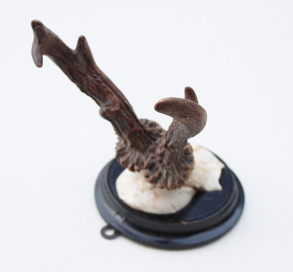 Antiek  REE GEWEI op zwart rond houten schild  - rond 1920