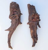 Decoratief HOUTSNIJWERK in boomstronk - gezichten M/V