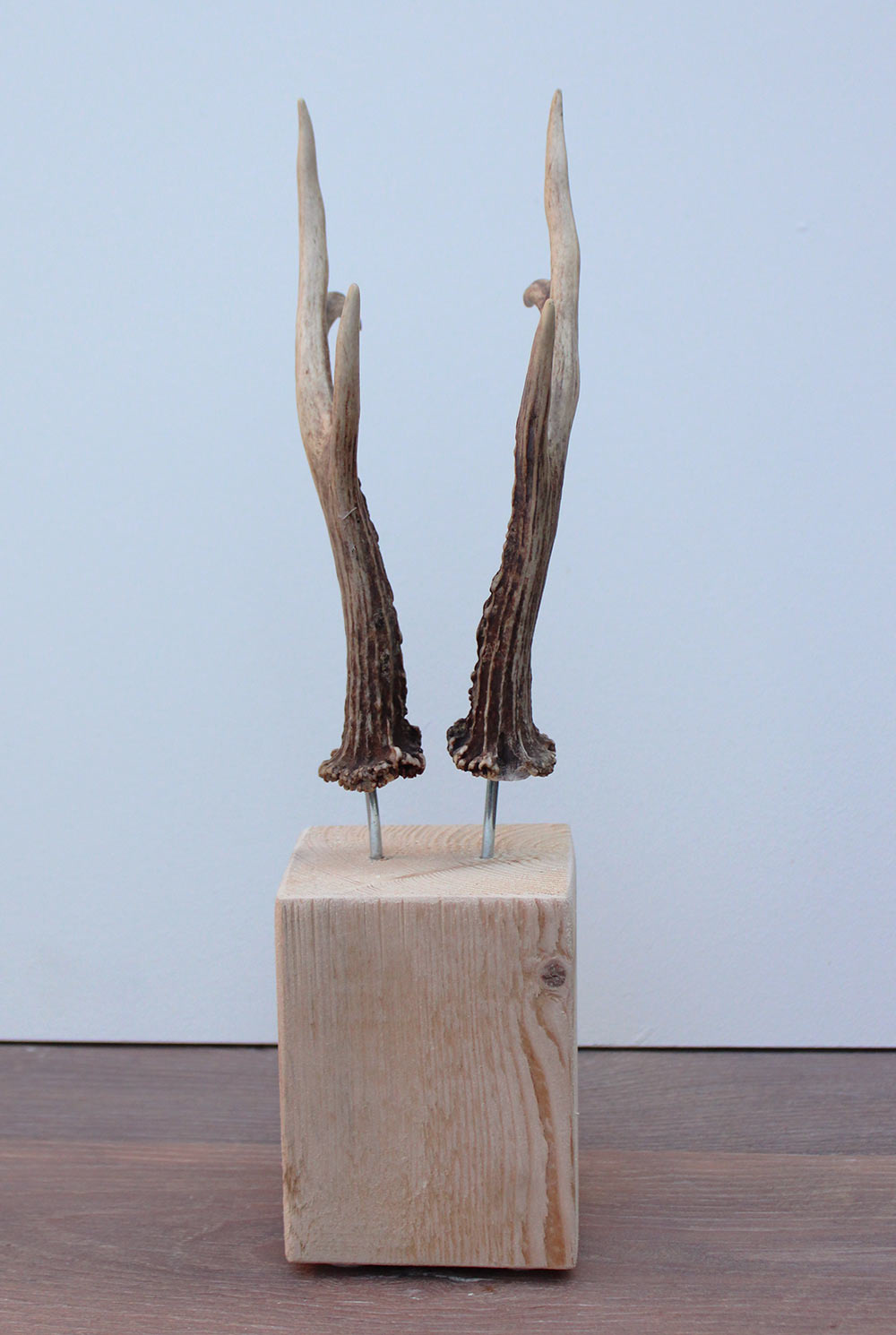 Zesender REE GEWEI paar op stevige houten sokkel