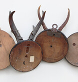 4 x antiek REE GEWEI  op zwart houten schild  - rond 1910