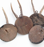4 x antiek REE GEWEI  op zwart houten schild  - rond 1920