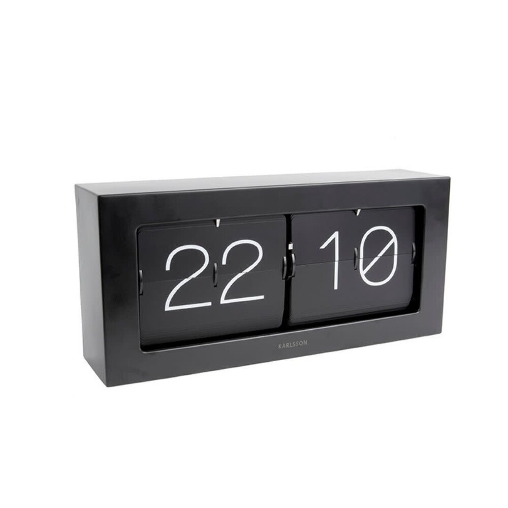 Boxed Flip Clock 20,5 cm black matte - Karlsson