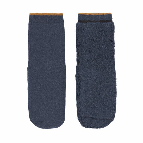 LASSIG Lot de 2 paires de chaussettes antidérapantes bleu/gris