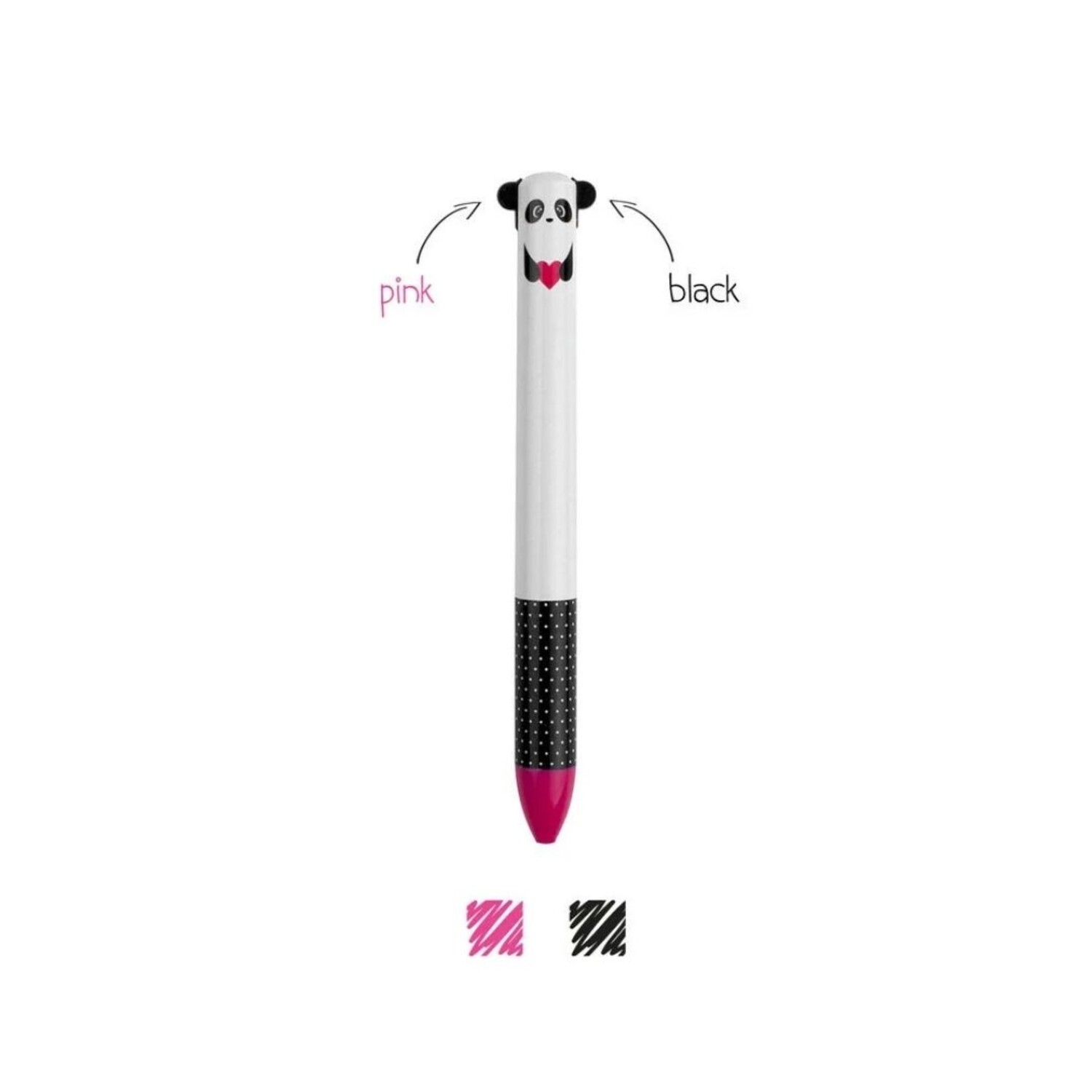 Rex - stylo bille 2 en 1 - panda (noir / beu) - Et puis zut