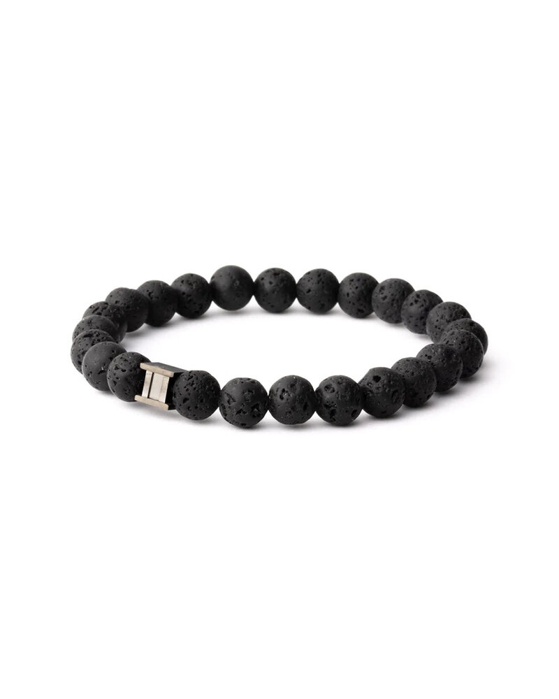 Mens black shop lava rock bracelet