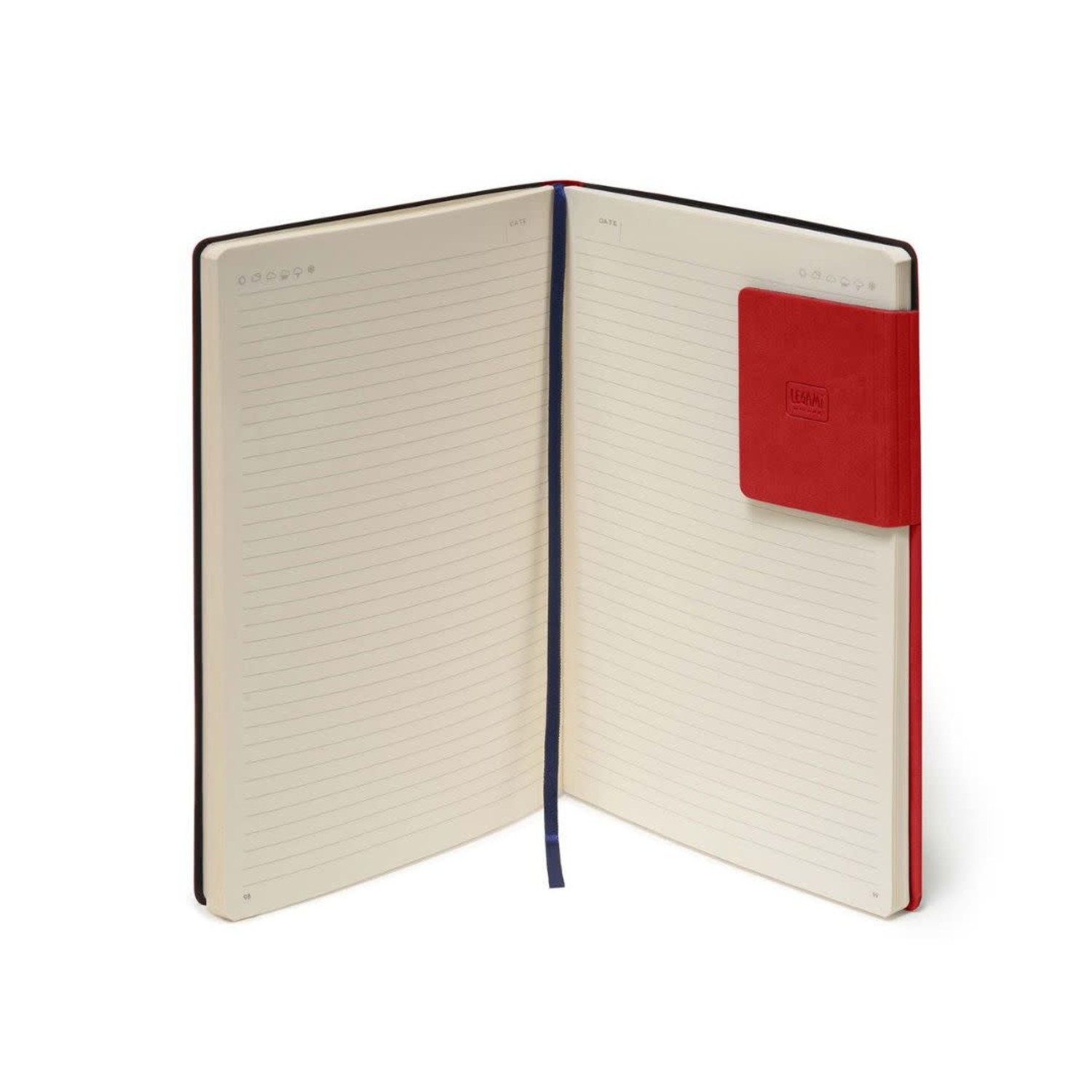 Groot gelinieerd notitieboek rood - Legami - hopono