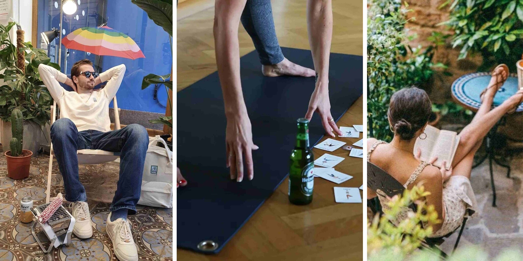 Des personnes pratiquant des activités de détente.