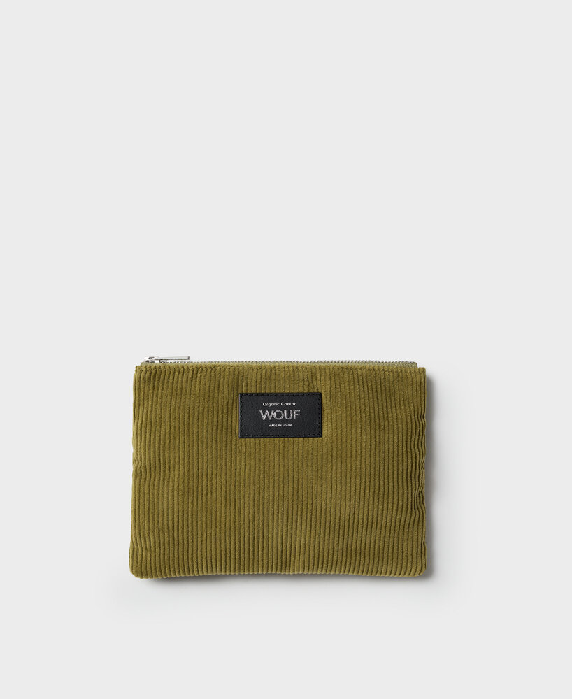 Olive Corduroy Pouch Wouf Hopono