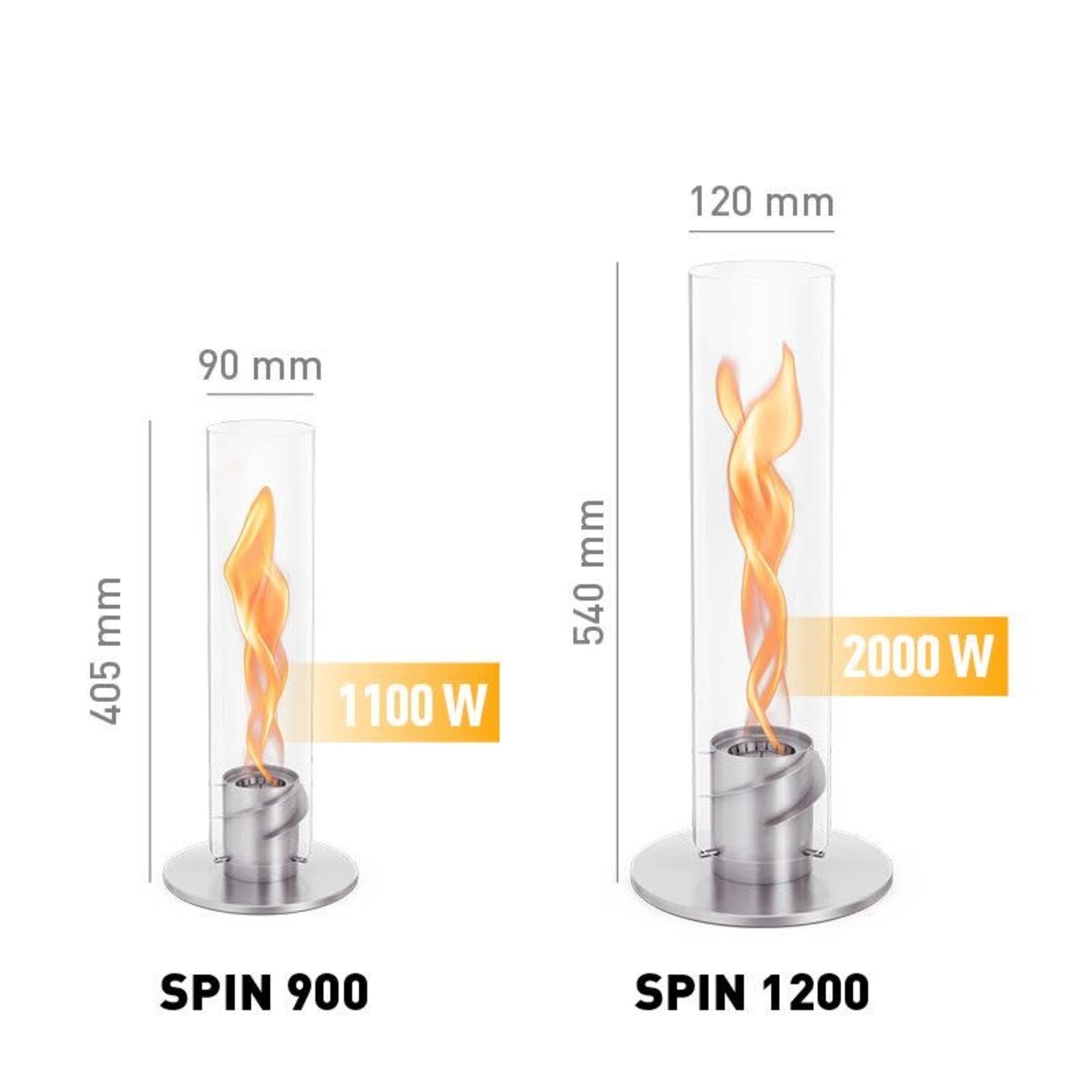 Spin 1200 tabletop fireplace