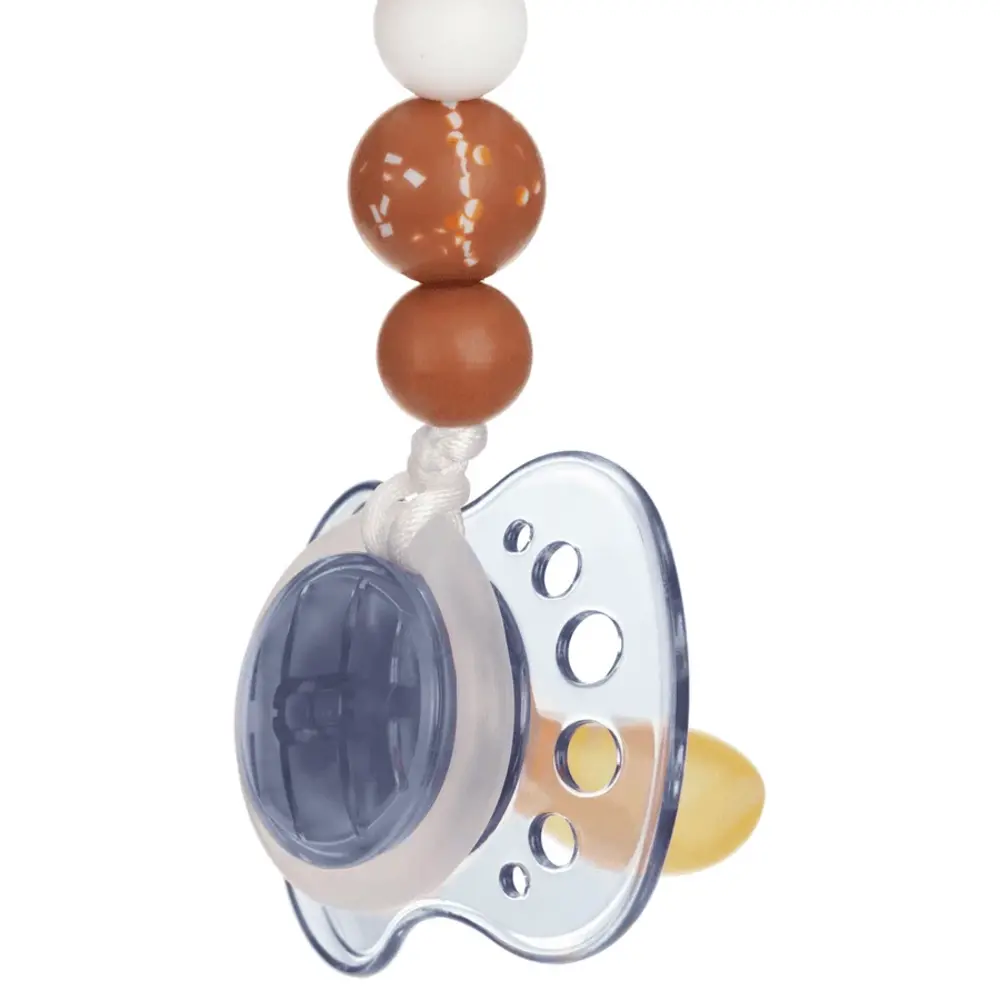 Attache tétine en Bois et Silicone Little Universe Moon Rust - Lassig -  Hopono