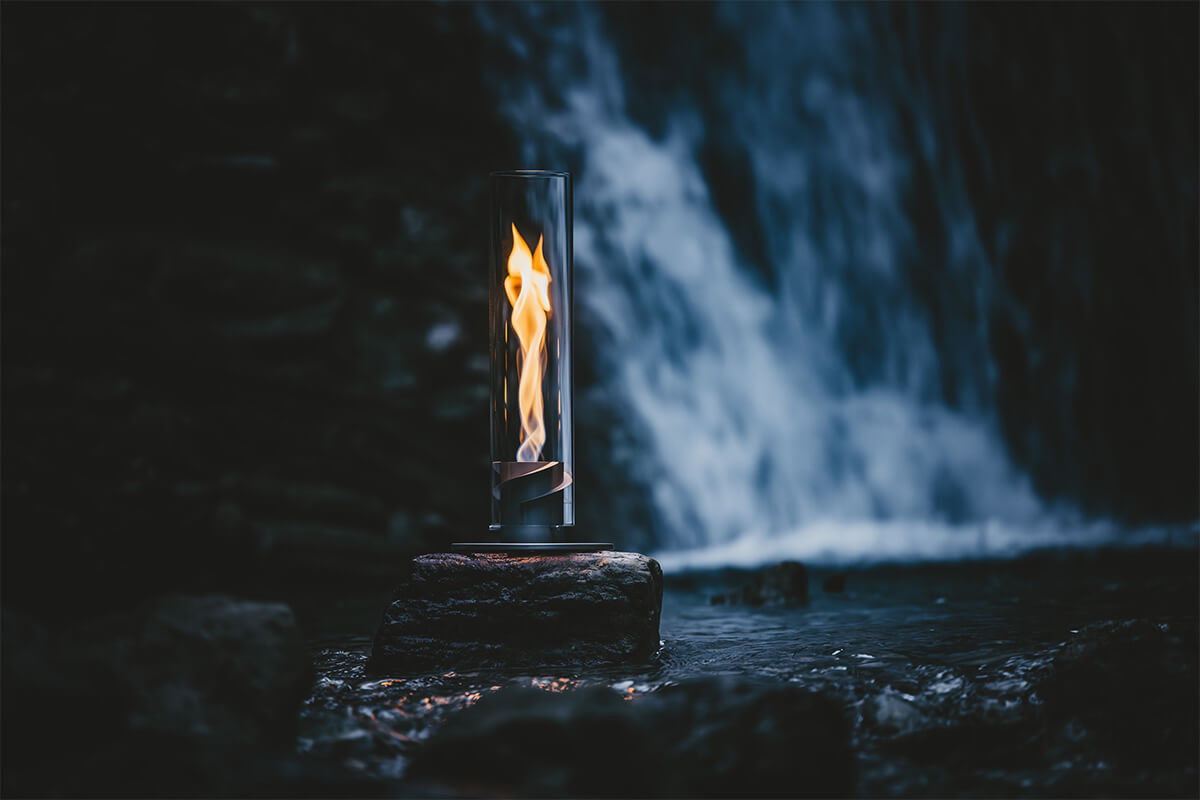 Une cheminée Höfats dans un décor naturel