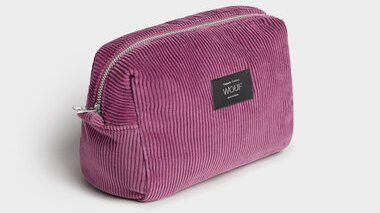 Trousse en velours côtelé mauve de Wouf
