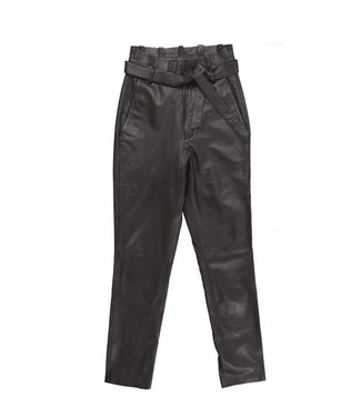 Est'Seven Est'Ruffle trouser Leather Black
