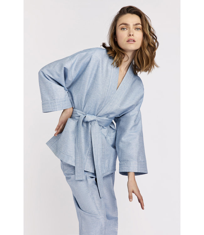 Amelie Lurex Kimono Jacket Azur