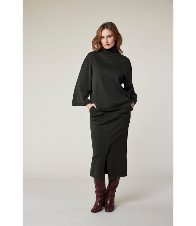 Charmaine Skirt Wool Jersey -  Army
