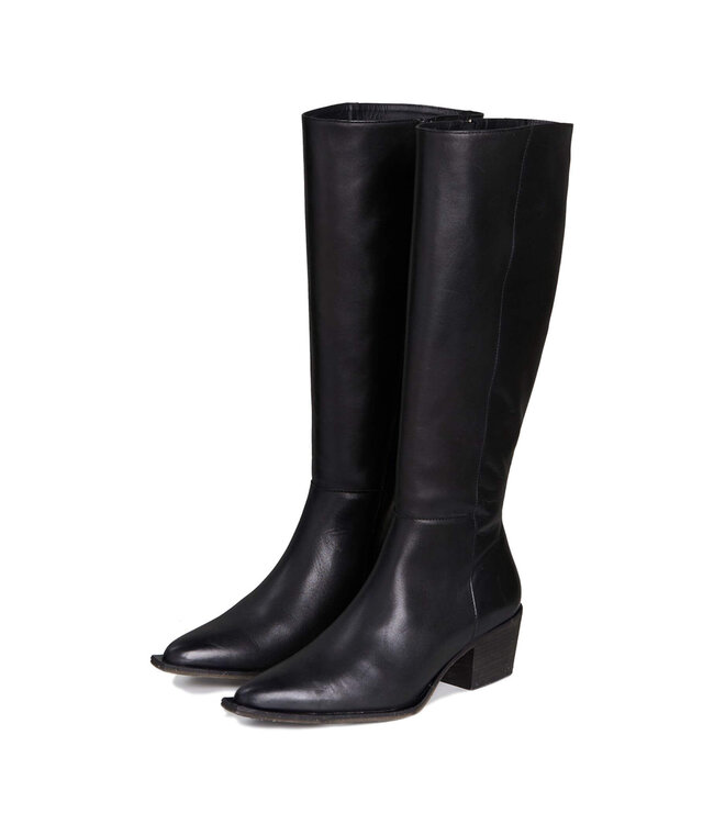 Constance Cowboy Boot High Leather Black