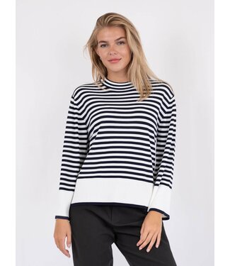 Neo Noir Enya stripe knit - off white/navy