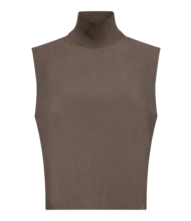 Co'couture VidaCC Rib Turtleneck Vest Walnut