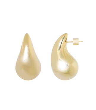Ellen Beekmans Vergulde druppel oorstekers (3.3cm)