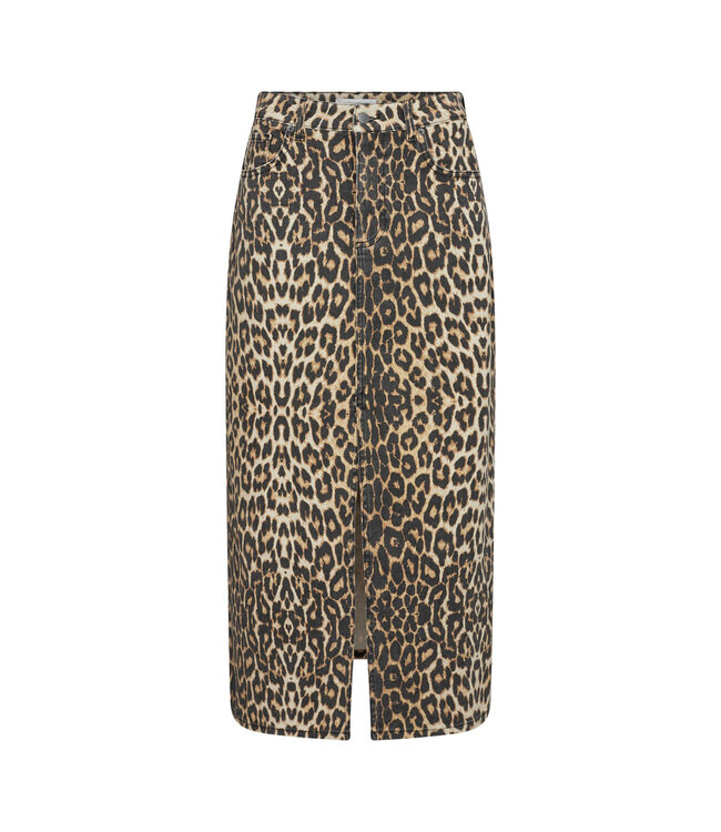 LeoCC Denim Slit skirt - khaki