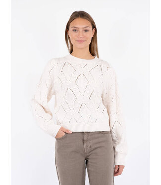 Neo Noir Max Dot Knit Blouse - Off White