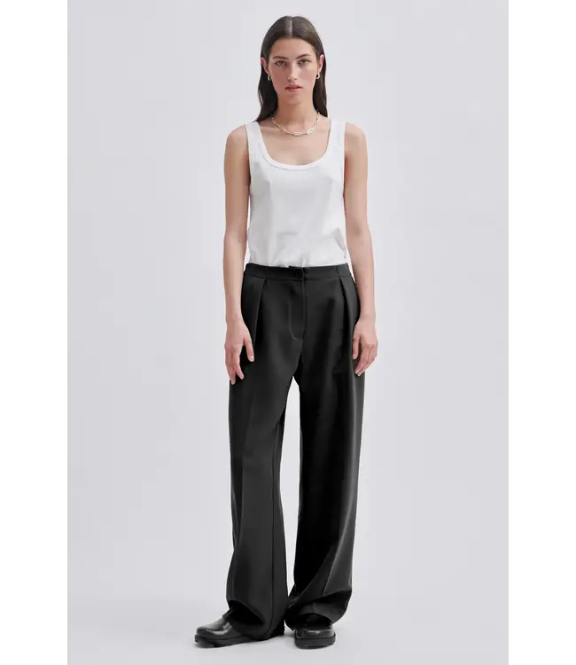 Second Female Fique Wide Trousers - Black