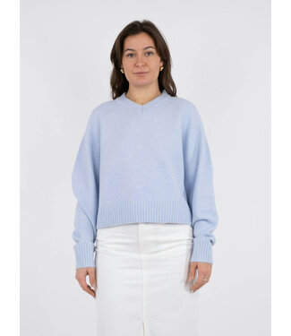 Neo Noir Kamra Knit Blouse - Light blue