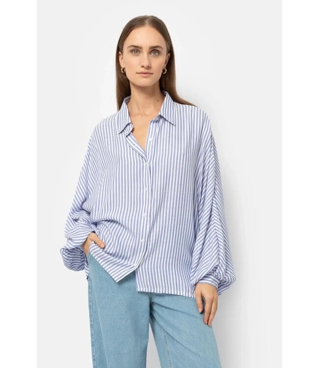 âme Gala Shirt White & Blue Striped