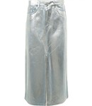 Co'couture Foil Asym Slit Skirt - Silver