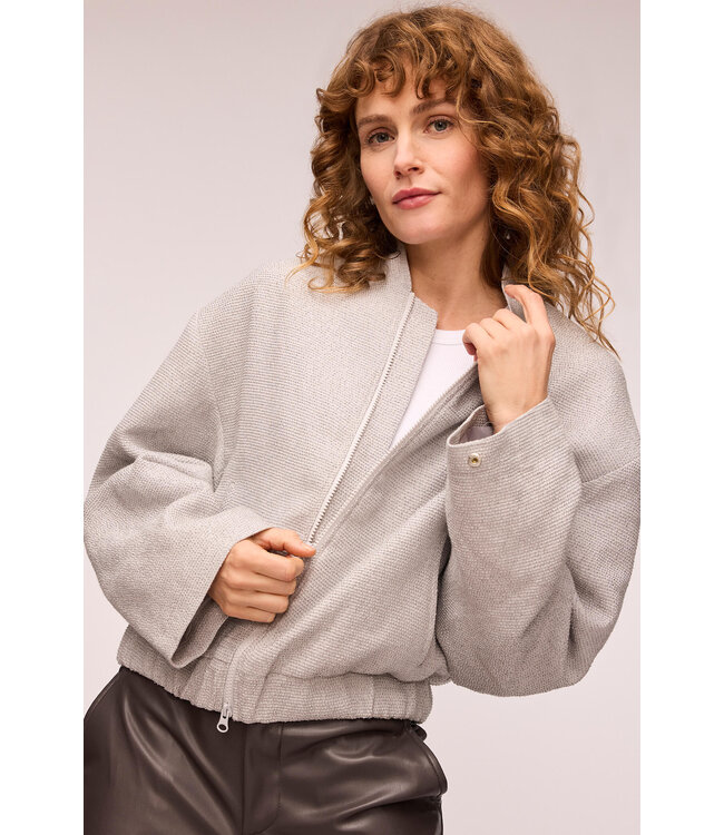 Femmes du Sud Paige Ridge Bomber Jacket - Grey