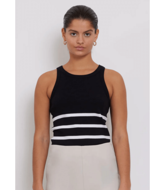 Bruuns Bazaar KatyBBRib Striped Tank Top Black/White stripe