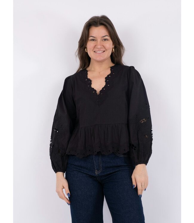 Maja C poplin Blouse - Black