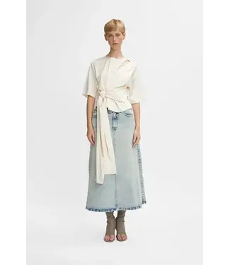 Gestuz Manuela Denim Midi Skirt - Light Blue Acid