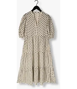 Co'couture Davi Dot Floor Dress - Off White/Navy