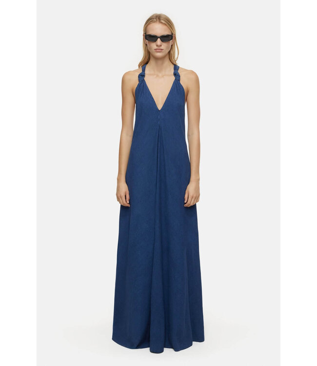 Maxi dress knotted straps - Dark Blue