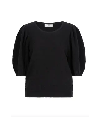 Ruby Tuesday Vannah Round Collar Top - Jet Black