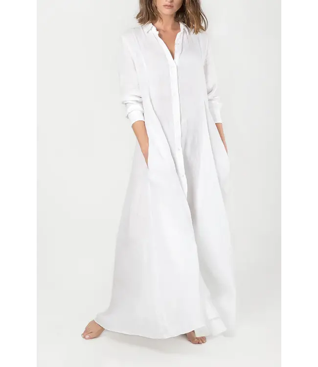 MR MOOD Mrs Rio Dress - 100% linen - White
